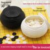 Conjunto de Go Preto e Branco com Recipiente de Plástico, Peças de Imitação de Jade em Melamina e Tabuleiro Dupla Face para Academia de Go