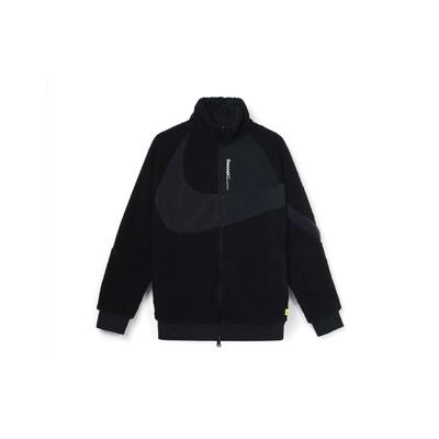 Reversible Fleece Jacket With Stand Collar And Zip Men Jacket Black FB1910-010