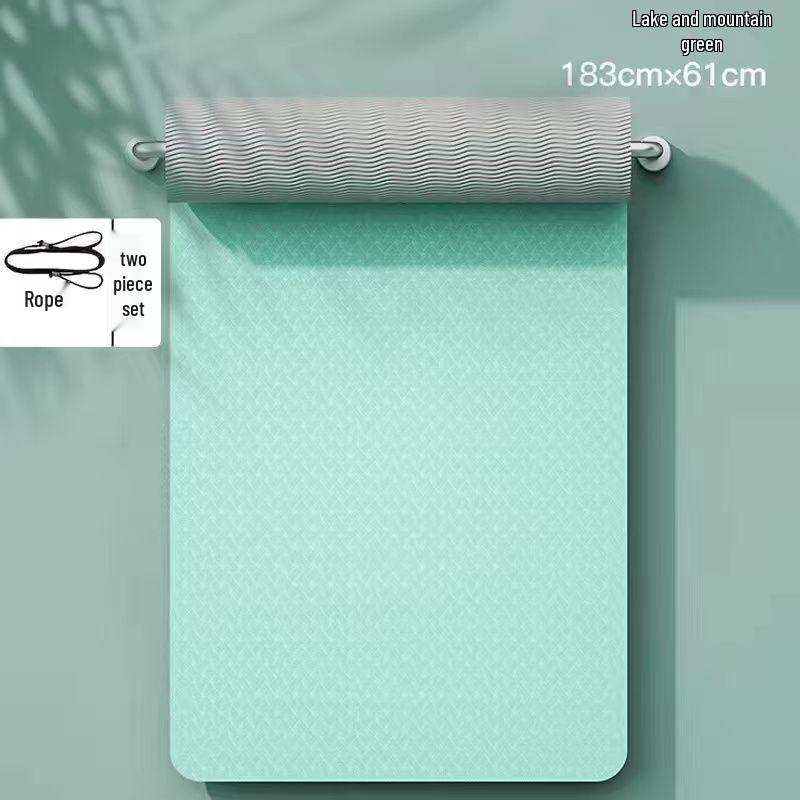 TPE doppelseitige rutschfeste verdickte verbreiterte Yogamatte - Geräuschdämmende Trainingsmatte für den Heimgebrauch (Kleine Mängel)