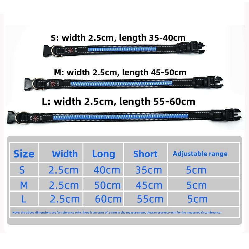 Up Led Light Dog Collar Rechargeable Waterproof Safety Collars Supplies Pet