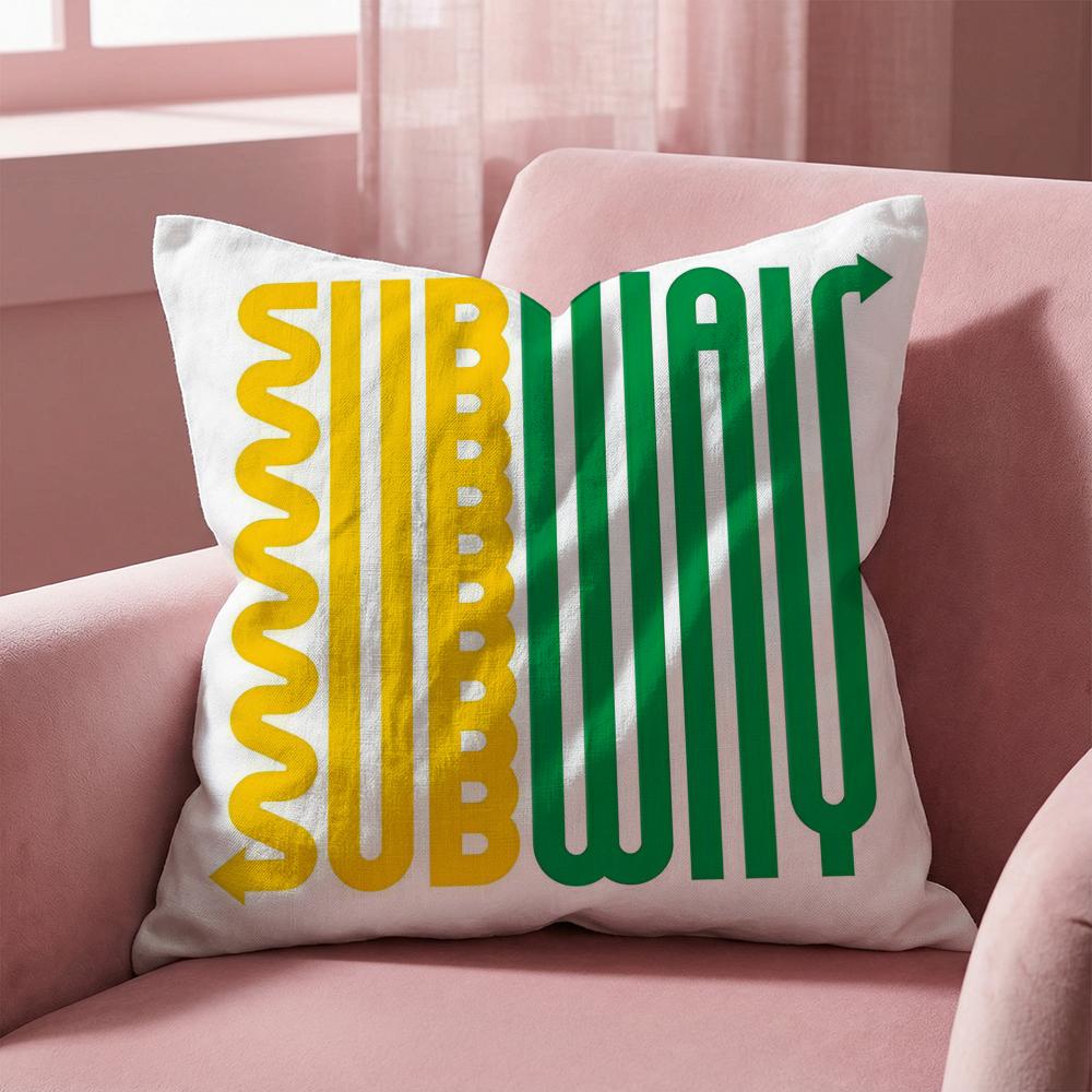 HOT Subway Cushion Cover Multi-Scene Pillow Cover for Home & Car - Reversible, Soft & Durable for Daily Use
