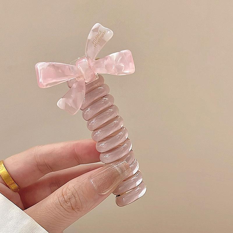 2024 New Summer Sweet Elastic Hair Bands Women Spiral Coil Telephone Wire Scrunchies Hair Ties Rope Ponytail Hair Accessories
