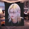 Skz Felix Blonde Glasses Velveteen Plush Blanket