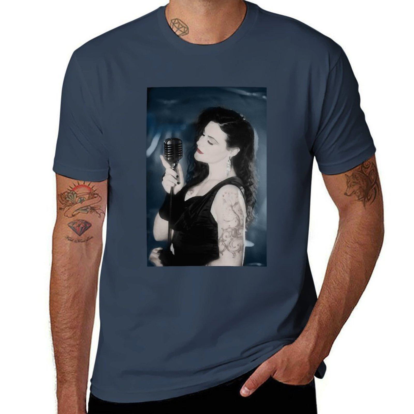 Floor Jansen Inspired Art Tshirt Basic Simple Design Short Sleeve Shirt S