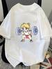 Sailor Moon Lifting Iron Fitness Womens TShirt Cotton Girl Children ParentChild Summer Loose Cute Sweet Fun Short Sleeves Top