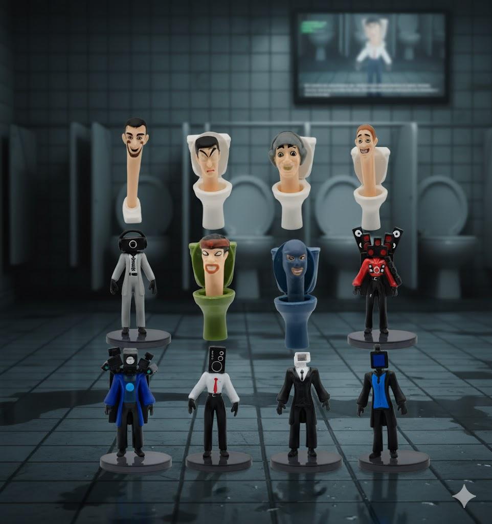 Skibidi Toilets Figurines Skibidi Toilets Set of Figurines Children's Toys 12 Pcs 5-9.3 Cm