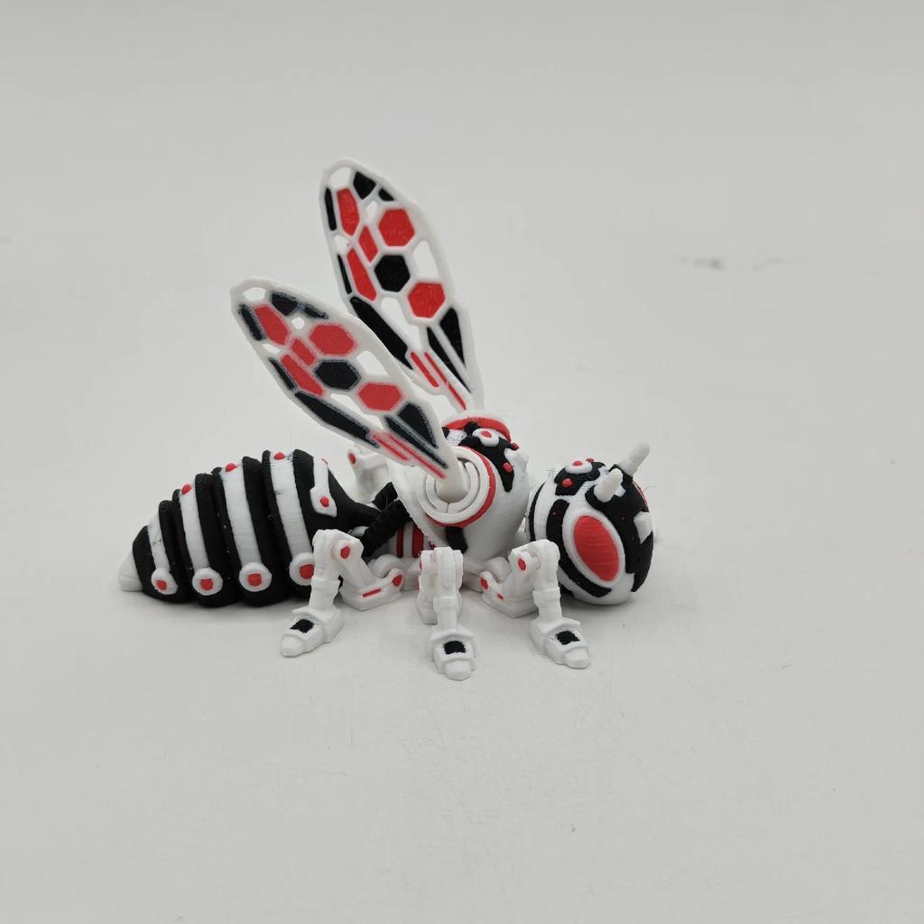 10/14.5cm 3D Printer Insect Bee Figure Model Movable Joints Simulation Mechanical Big Yellow Bee Toys Desktops Decorations Gifts