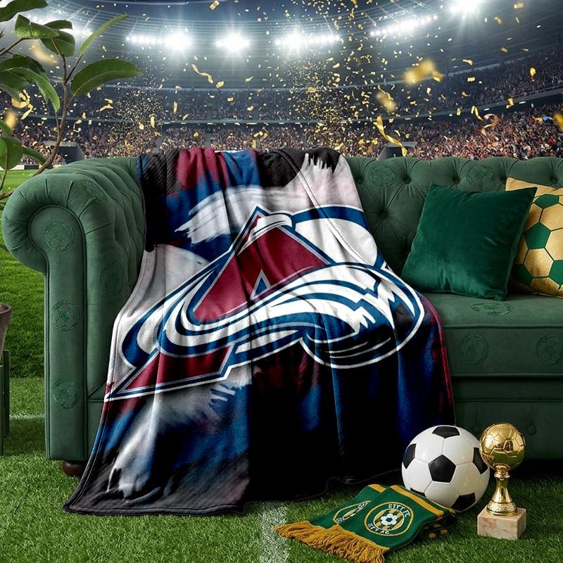 Colorado Hockey Throws Blanket Flannel Blankets Plush for Couch Bed Gifts for Men Women Travel Picnic Blanket Christmas Fan Gifts
