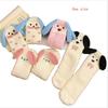 Cute Puppy Dog Coral Fleece Socks Mid-Tube Socks Autumn Winter Plus Velvet Thickened Home Sleeping Floor Socks Warmer Socks Gift