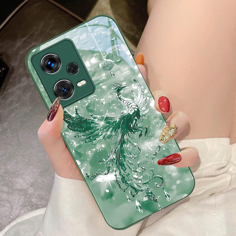Broken Diamond Phoenix Für Xiaomi 14 Ultra 13 Lite Redmi Note 13 11 Pro 12 Plus Poco X6 3 Pro F4 6 GT Gehärtete Handyhülle