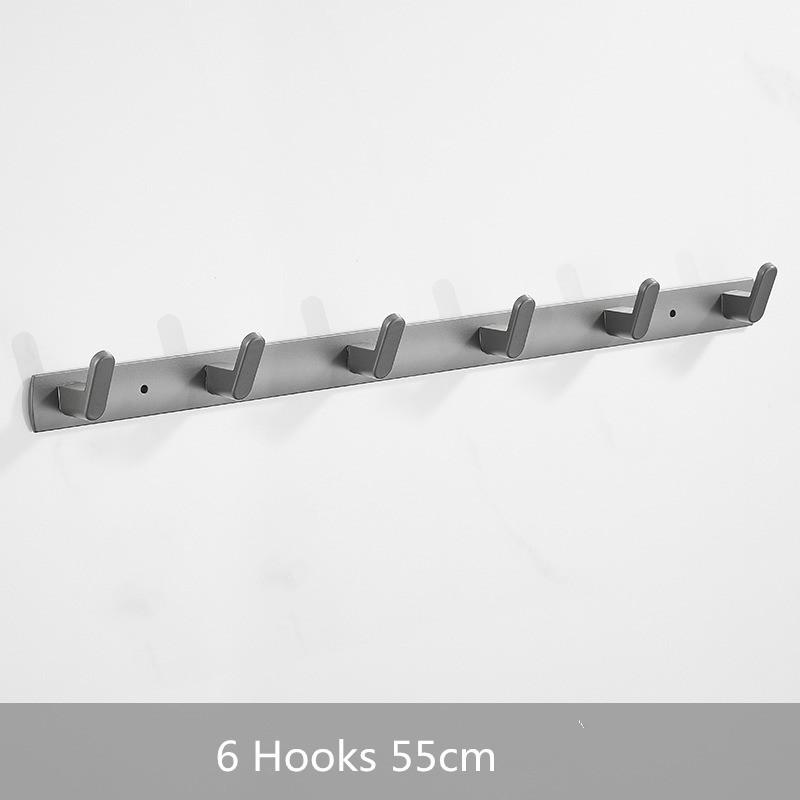 Gray Towel Hooks Wall Mounted Robe Hooks Aluminum Alloy Towel Holder Bathroom Hook New Arrival Breif 3-6 Hooks