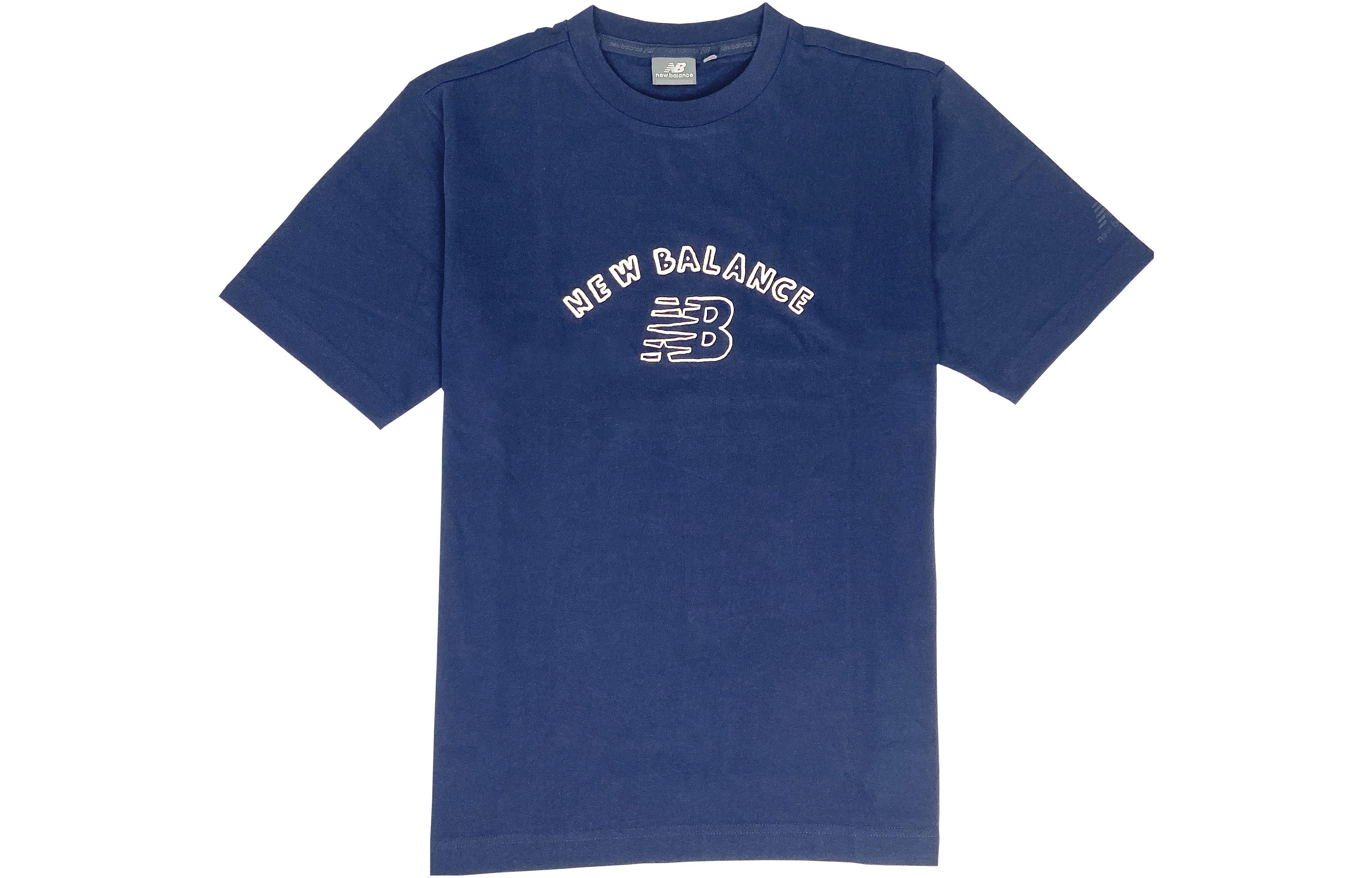 New Balance T Shirts Unisex Blue Crew Neck Moderate Straight Fit 5ED26141-NV XS
