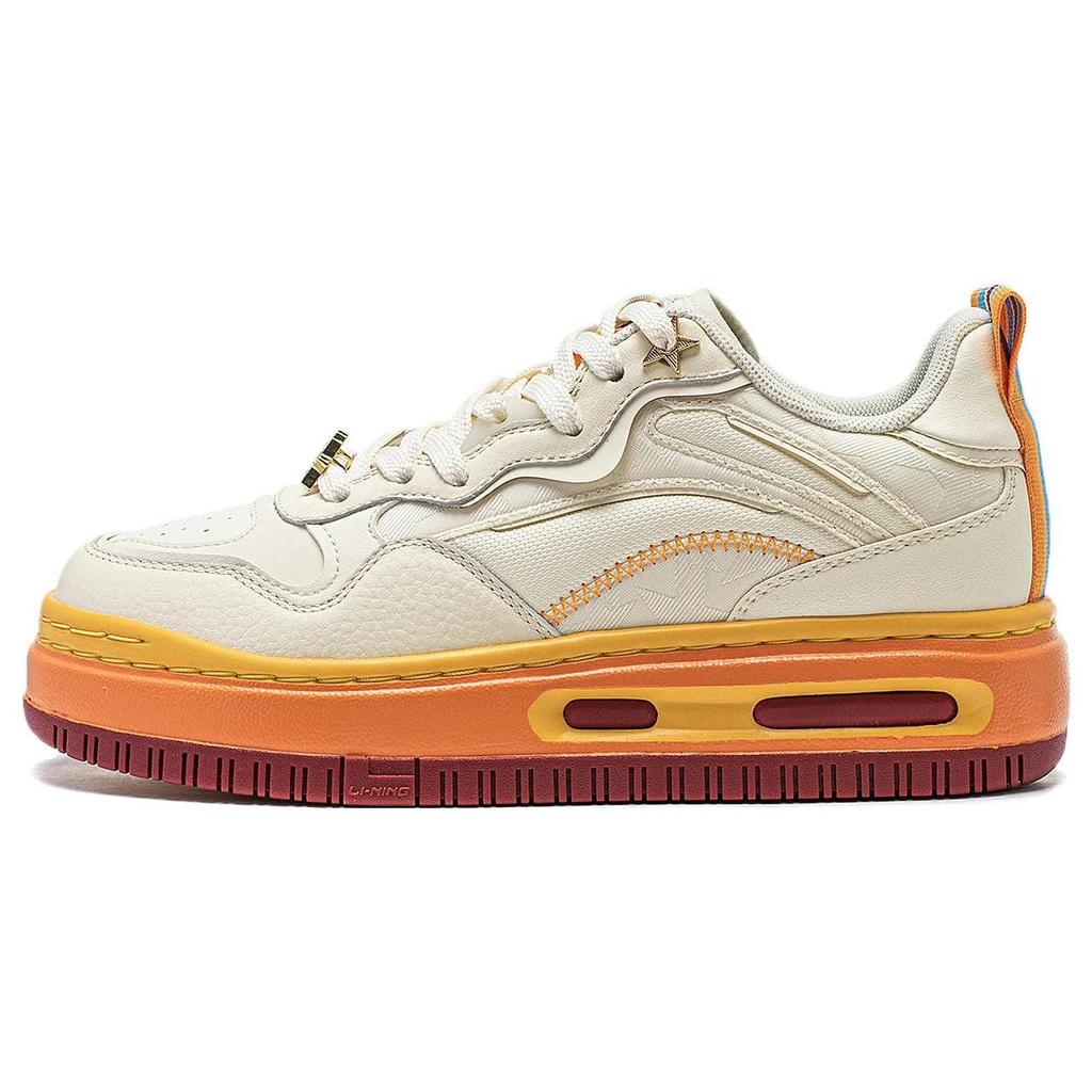Li Ning Future C1 Casual Versatile Non-Slip Wear-Resistant Low-Top Skate Shoes Women sneakers Vanilla-White AGCT500-4