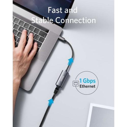 Anker PowerExpand USB-C & Ethernet Adapter 1Gbps Fast Ethernet Communication for MacBook iPad Pro Anker