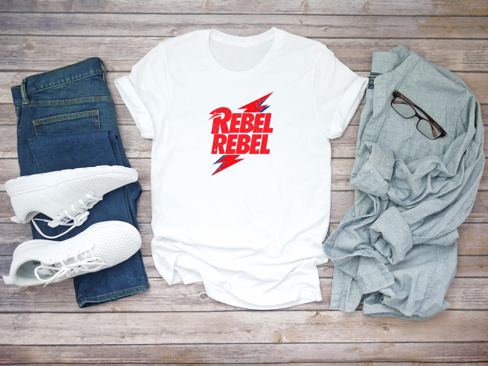 David Bowie Rebel Rebel Short Sleeve Men T-shirt Z106 L