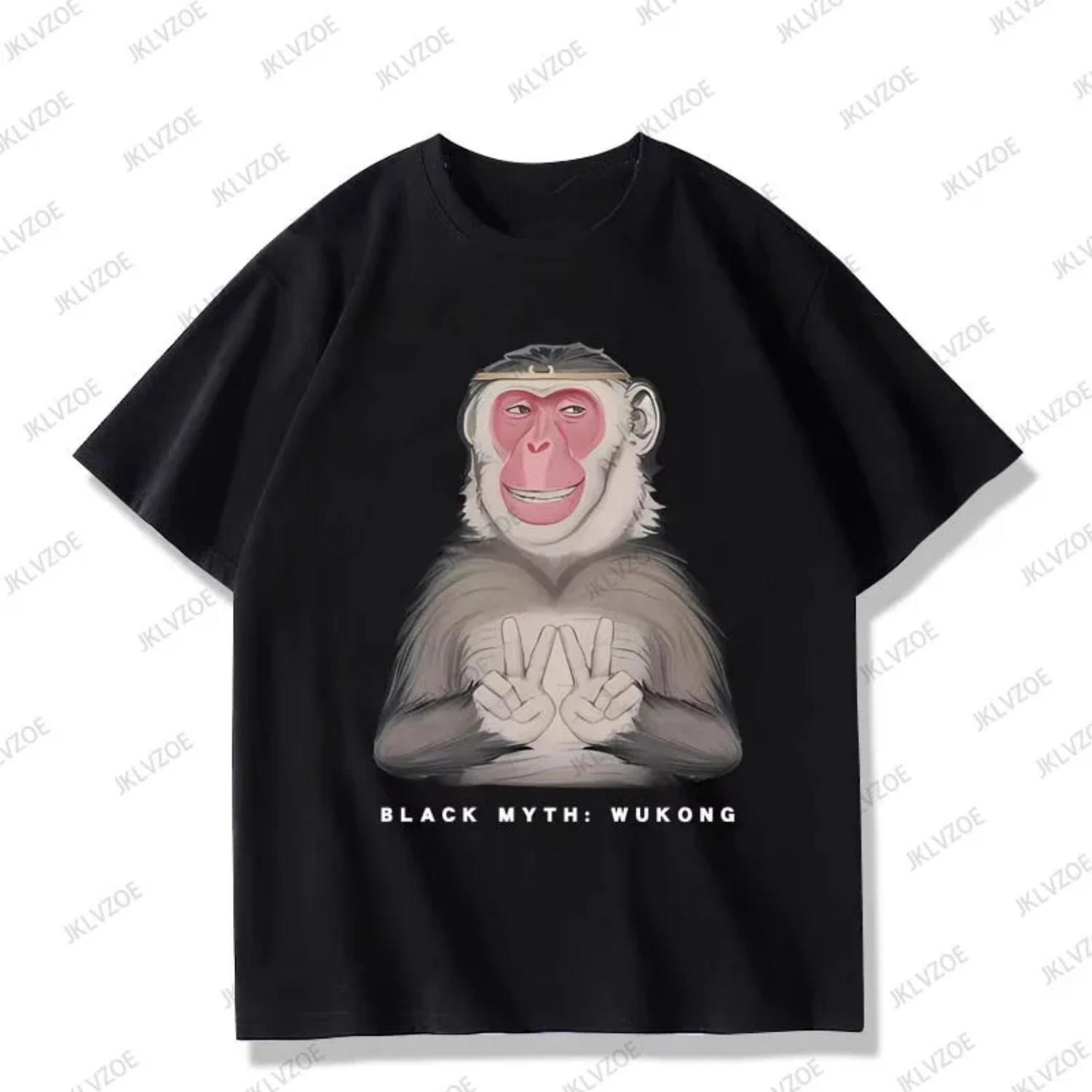 

Black Myth Wukong Printed Tshirt For Women Cotton Tshirt Fashion O-Neck Short Sleeve Tees Vintage Loose Oversized Unisex Tops XXXXXL чорний