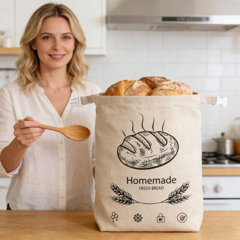 Bolsa Transpirable de Cera de Abejas para Conservación de Pan Tamaño Grande para Mantener el Pan Fresco y Prevenir el Moho Algodón Lino