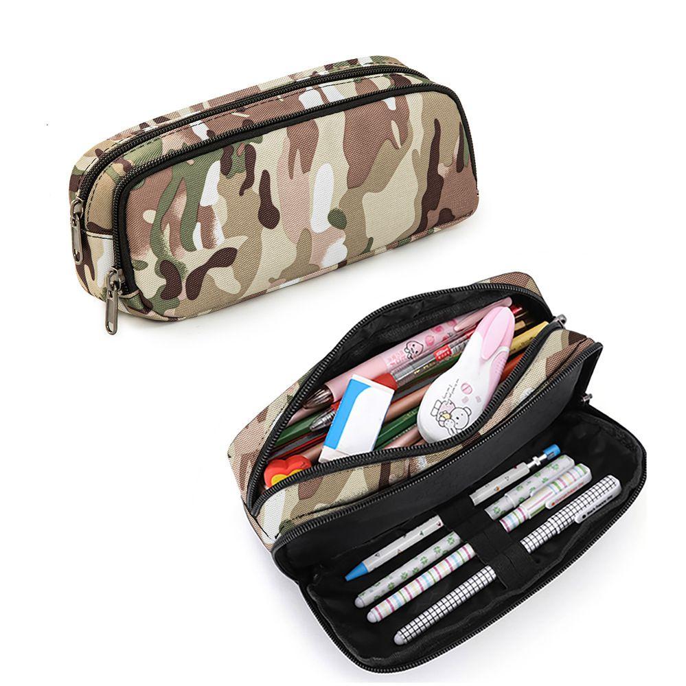 Pencil Case for Kids, Large Capacity Double Zipper Pen Bag with Compartments, School Stationery Organizer for Boys and Girls