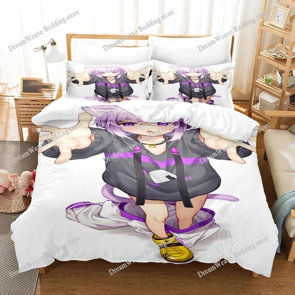 3D Printed Anime Nekomata Okayu Bedding Set Duvet Cover Bedroom Comforter Single Twin King _Size Quilt Cover Home Textiles741