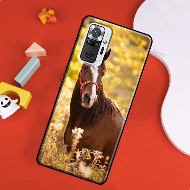Beautiful Elegant Brown Horses Case For Xiaomi Redmi 10 9 9T 9A 9C Cover Coque For Redmi Note 11 Pro 7 8 9 10 Pro 10S 11S