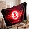 Coperta Personalizzata in Pile Nottingham Forest con Logo Calcio, Testo Nome Personalizzato Morbida Calda Coperta da Divano per la Casa
