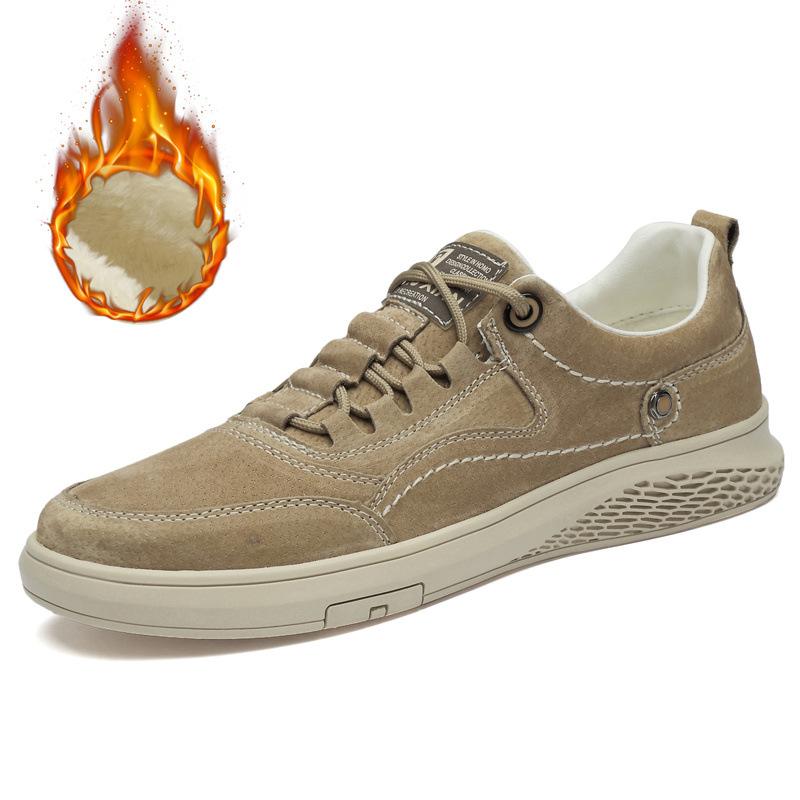 1003 Men'S Shoes Board Shoes Sports And Leisure Shoes Spring Low-Top Matte Leather Flat-Soled Sports Shoes Velvet Cotton Shoes