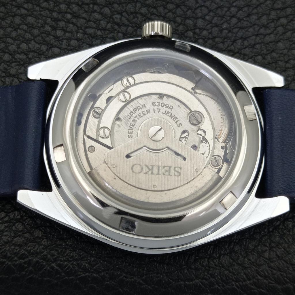 AUTOMATIC VINTAGE REFURBISHED SEIKO 5 6309A JAPAN MENS BLUE DIAL WATCH a441254-4 Sk-a441254