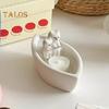 Cat Candle Holder Boat-Shaped Aromatherapy Cup Kittens Warming Paws Tea Light Holder for Home Bedroom Living Room Decor