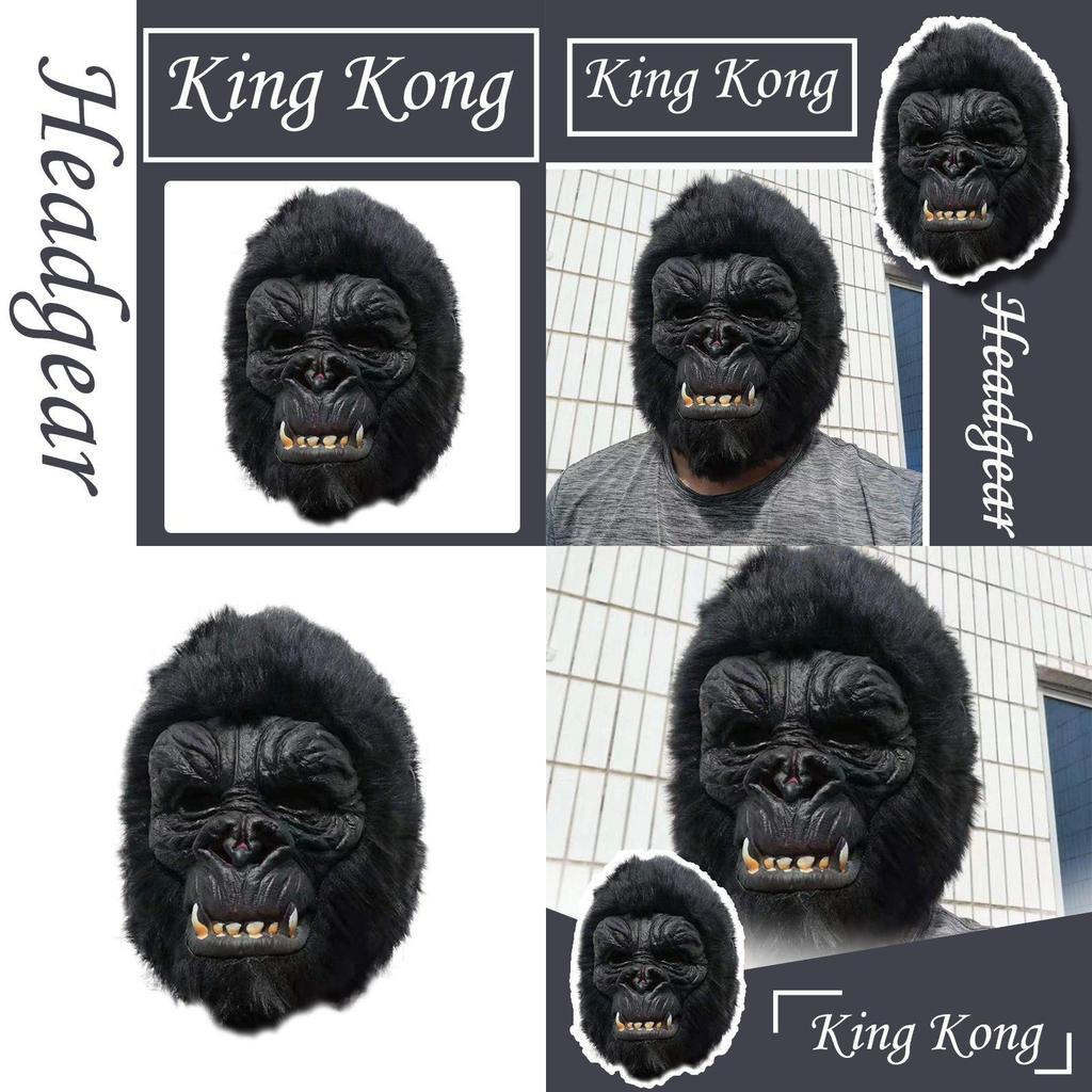 Strašidelné dekorativní rekvizity strašidelného domu s realistickou gorilou, šaty, kapucí a maskou pro halloweenské oslavy