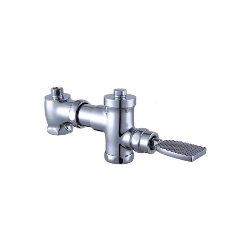 Brass Wall-Mounted Time Delay Foot Pedal Bidet Toilet Flush Valve Eco-Friendly Water Saving Hotel Use Modern Design