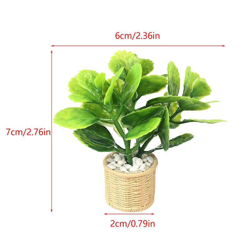 1:12 Miniaturní Simulační Zelená Rostlina pro Domeček pro Panenky Strom Máty Květináč Mini Květiny Květináč Ozdoby Model Domu Zahrady Dekorace Hračky