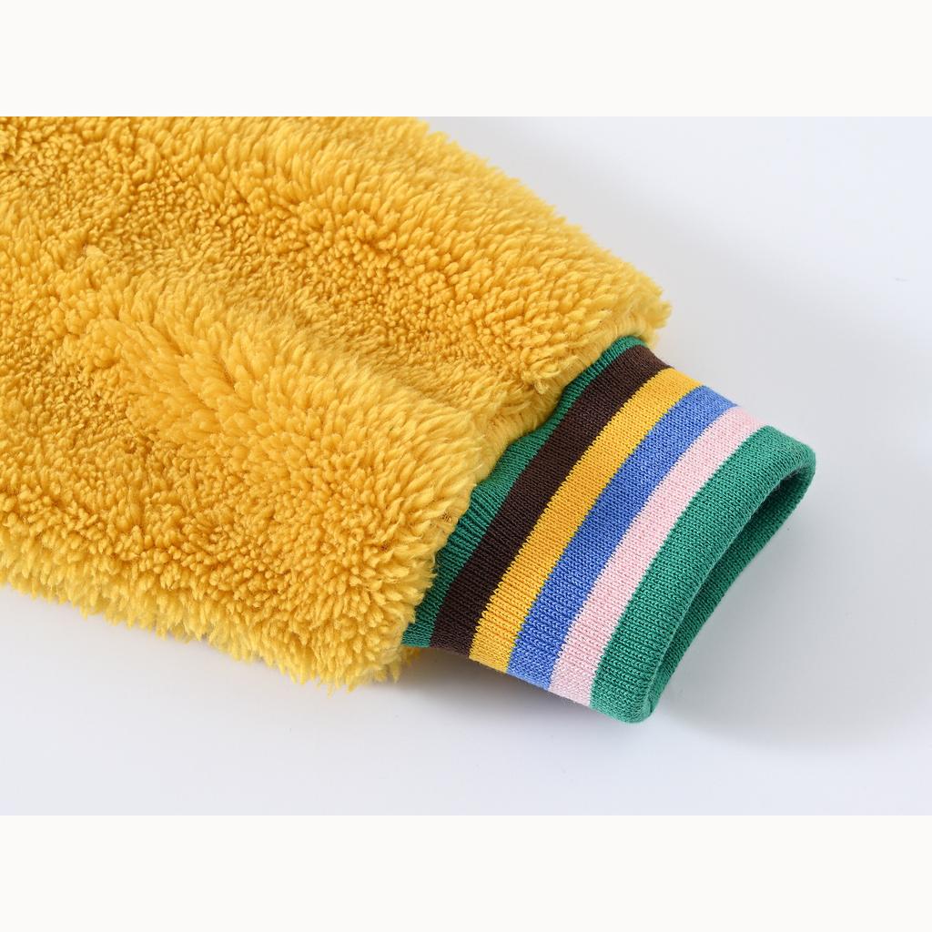 Fleece Children's Jackets Splicing Sleeve Cute Warm Fleece Boys and Girls Casual Sweater Warm Coat