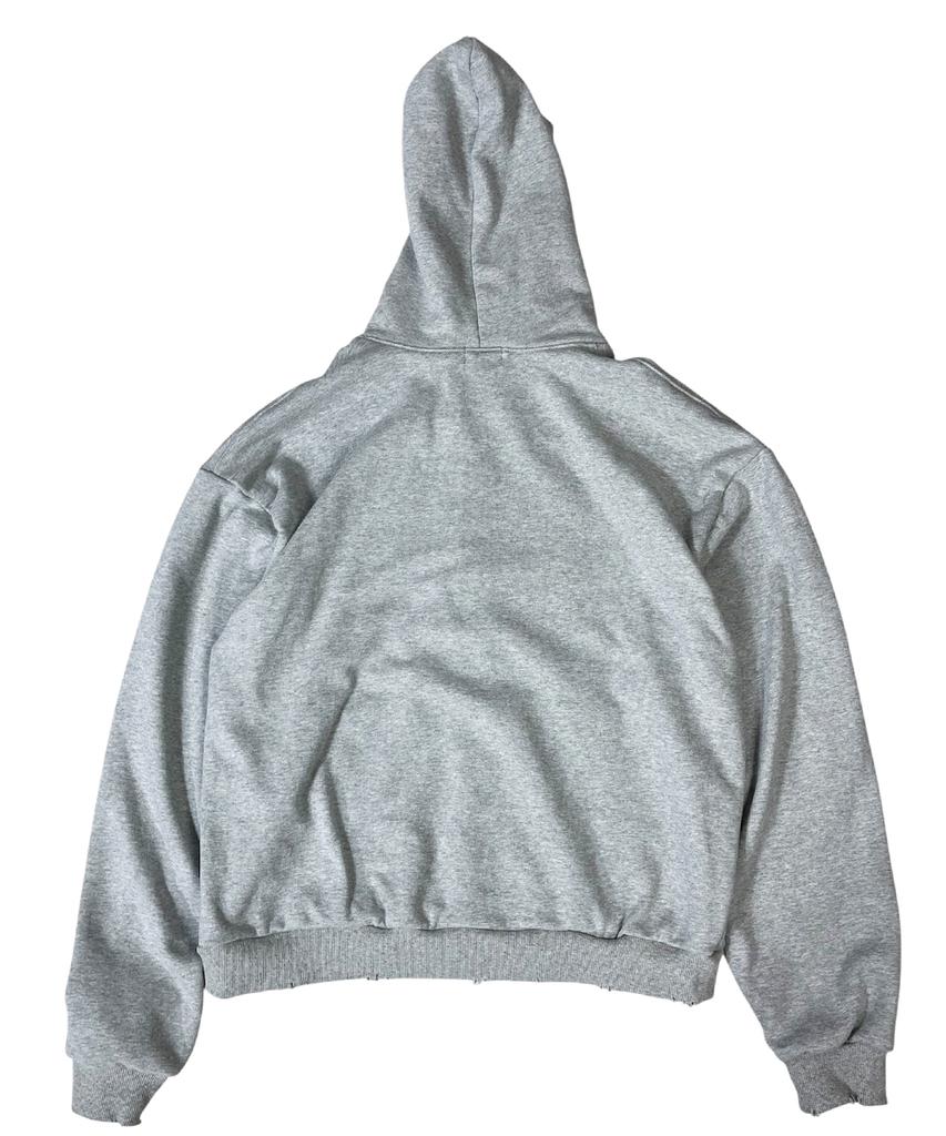 Sk8Er Rock Camouflage 88 Damage Sweat Hood Zip-Up ((Melange Gray))