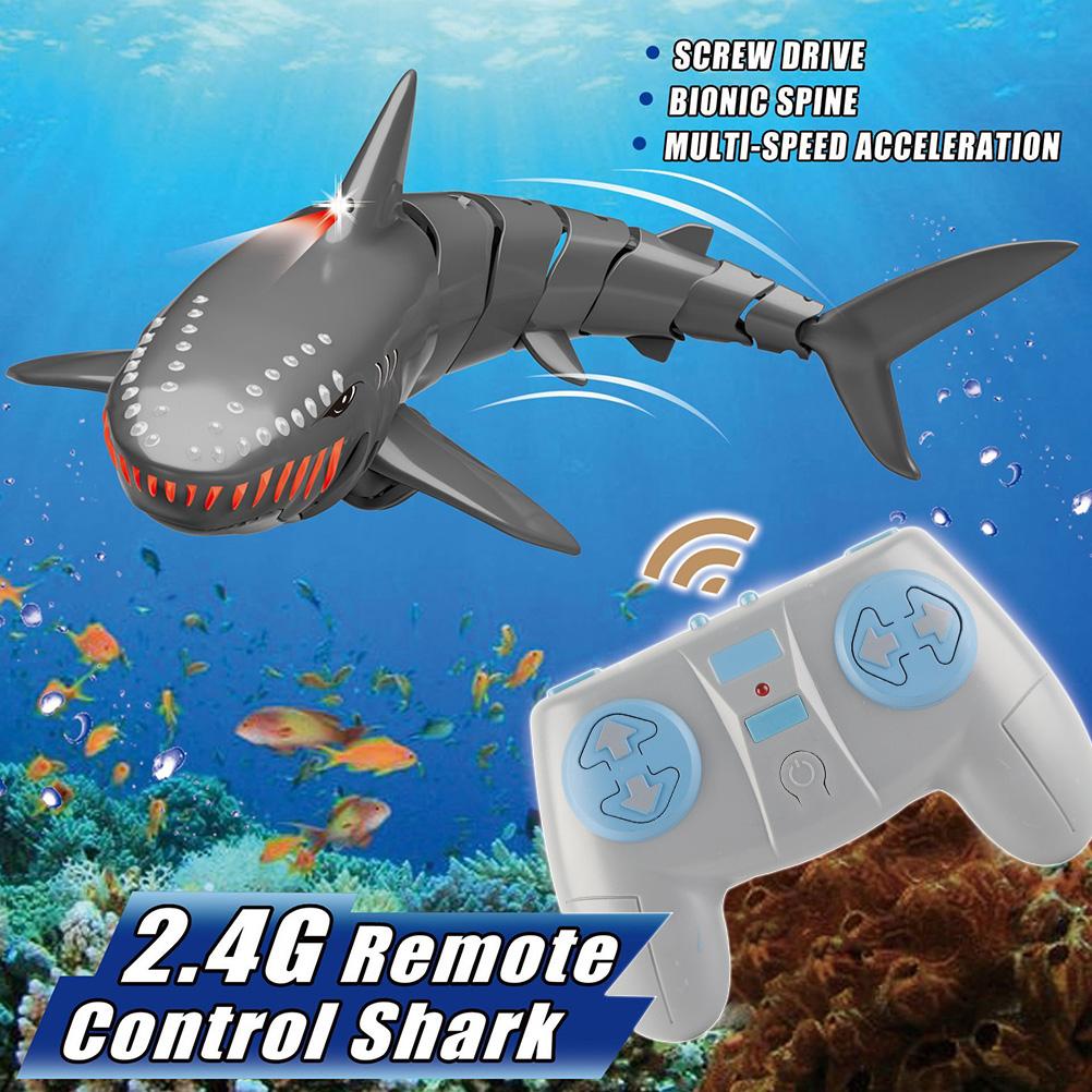Remote Control Shark Toy 2.4GHZ RC Simulation Shark Toy for Swimming Pool Bathroom Bathtub Water