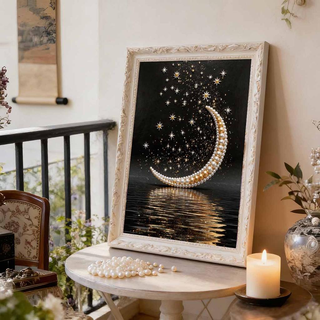 Pearl DIY The Calm Sea Surface Art Kits 15.7x19.6inch Gem Art Pearl Painting Kits Without Frame for Adults Gift Idea Home Wall Decor