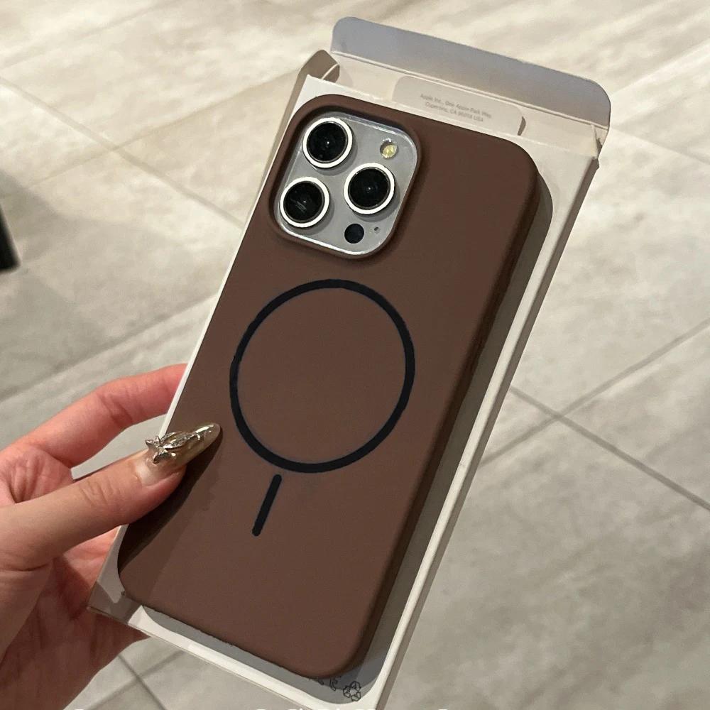 Luxus Flüssigsilikon Hülle Für iPhone 17 Pro 16 15 14 13 12 Pro Max 11 für Magsafe Magnetische Kabellose Ladung Stoßfest Capa