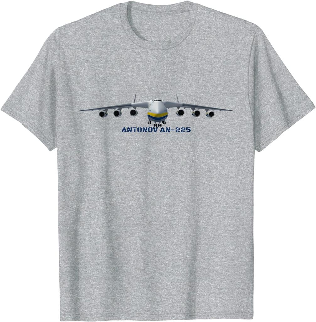 Ukrainisches Antonov AN225 Mriya Düsenfrachtflugzeug T-Shirt Kurzarm 100% Baumwolle Freizeit-T-Shirts Lockeres Oberteil Größe S3XL