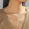 Gem Necklace Fashion Wedding Photography Jewelry Delicate Rhinestone Necklace Earrings Bridal Dress Jewelry Two-piece Set