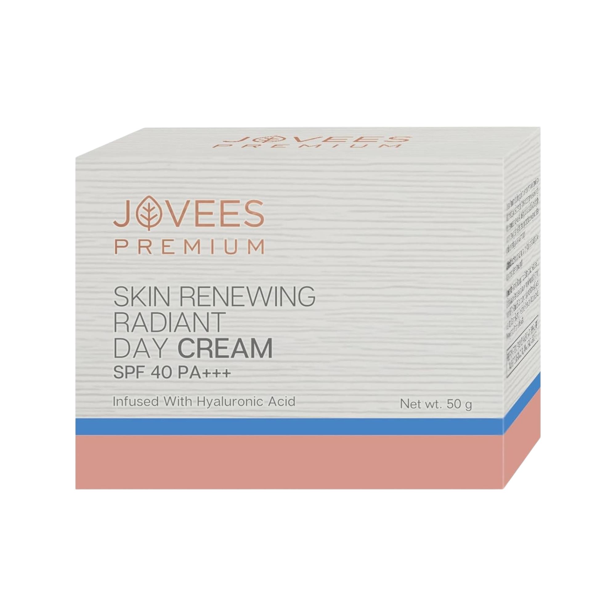 

Jovees Премиальный дневной крем для обновления кожи с SPF 40 для сияющей, увлажненной, молодой кожи. Антивозрастной уход против морщин и пигментных пятен. 50 г