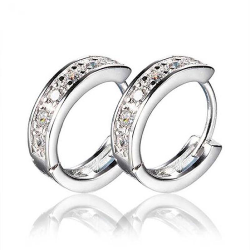 Женские серьги-кольца со стразами и платиновым покрытием, ювелирные изделия