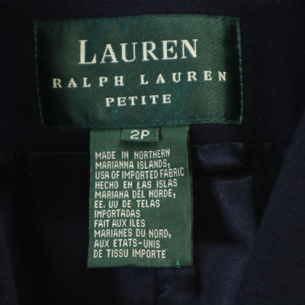LAUREN RALPH LAUREN PETITE wool coat 2P Navy Women Used