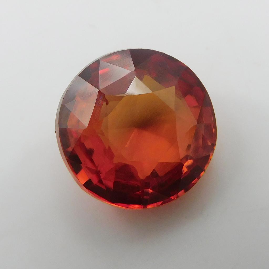 Natural Orange Sapphire Loose Gemstone Ceylon 9.60 Ct Round Shape September Birthday Birthstone
