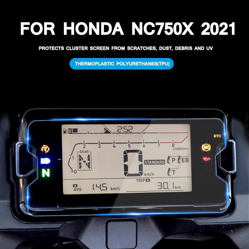 Aveko För Honda NC750 NC750S NC750X 2021 Instrumentpanel Instrument Hastighetsmätare Kluster Repskydd Film Skärmskydd (Set om 2)