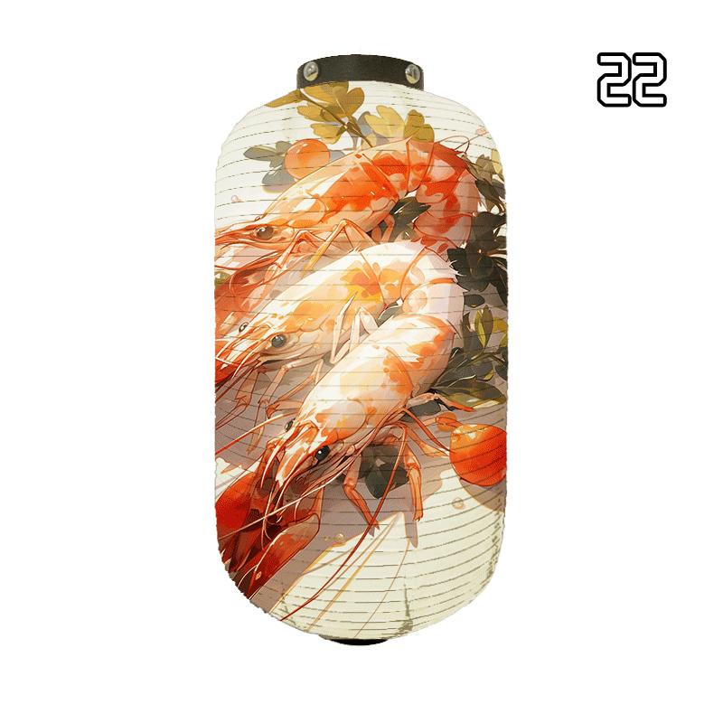 Japanese Style Paper Lantern Beautiful Crab Shrimp Printed Lanterns Sushi Hotpot Izakaya Restaurant Bar Advertising Lantern