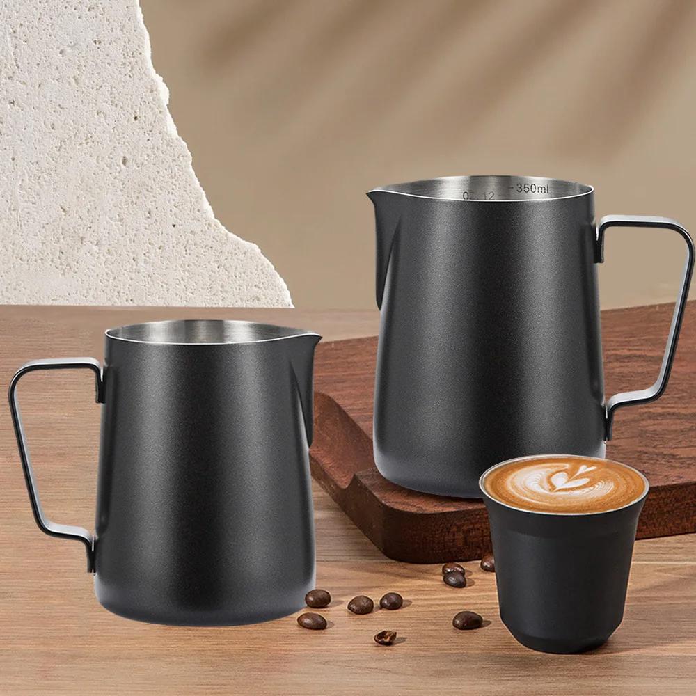 350ML Coffee Milk Frothing Pitcher with Scale Latte Stainless Steel Pour Over Coffee Kettle Espresso Steaming Milk Frothing Cup