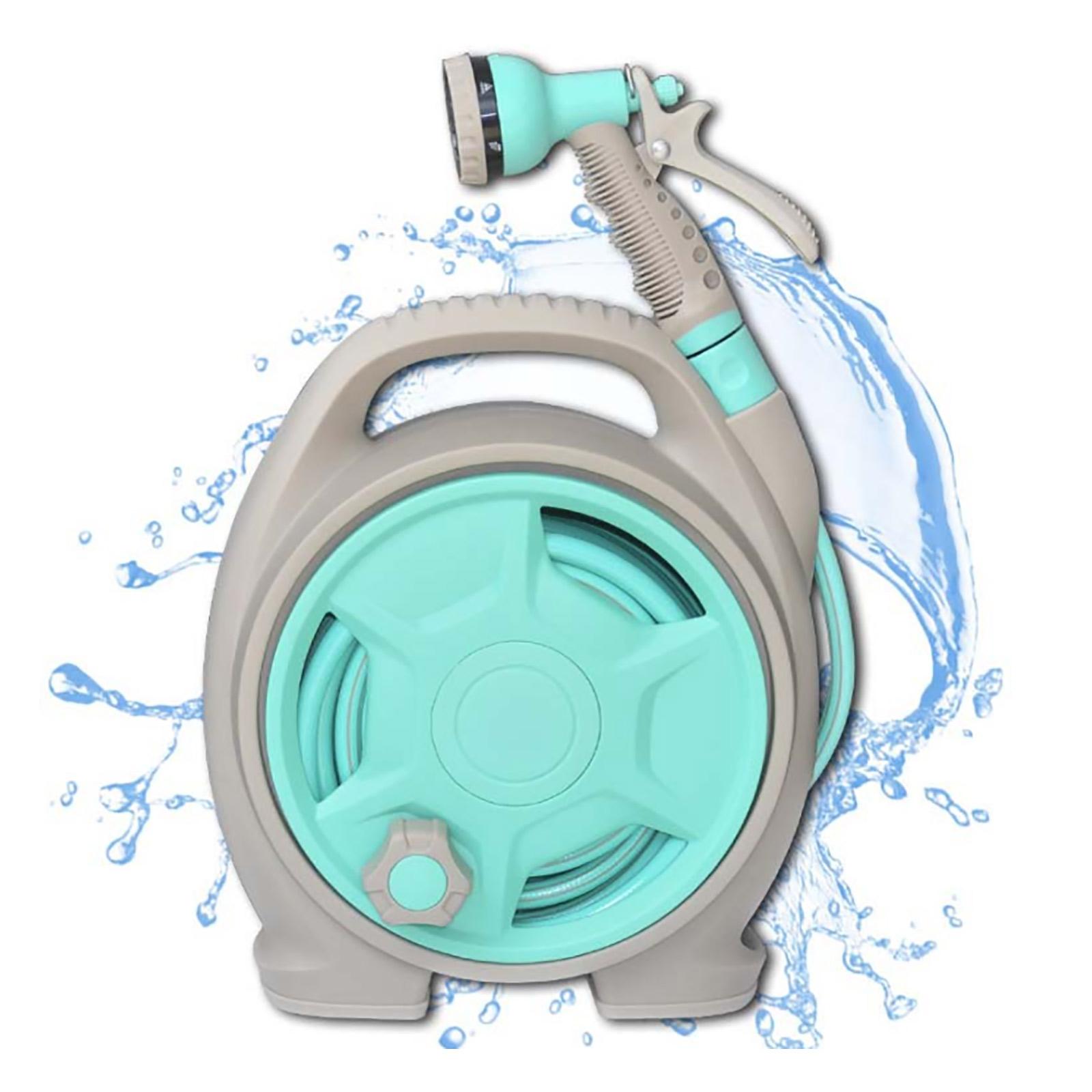 

Garden Hose Reel Leakproof Compact Portable Car Wash Hose Reel with 15m Hose for Garden Watering Car Washing