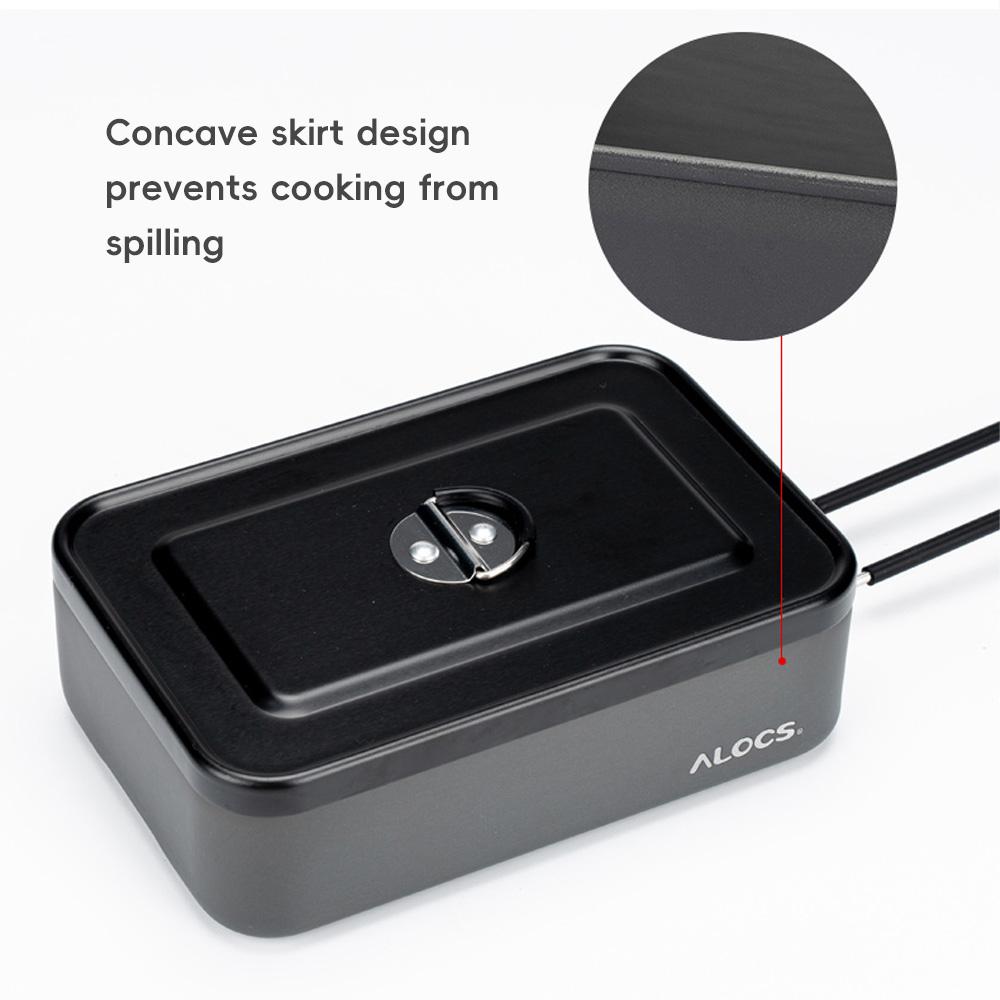 Outdoor Lunch Box Aluminum Alloy Food Container Travel Bento Box for Outdoor Camping Hiking