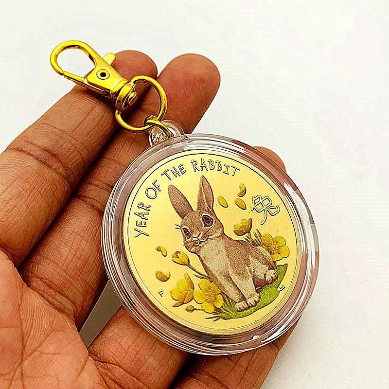 2023 Australian Zodiac Rabbit Baby Silver Plated Color Printing Commemorative Medal Gold Coin for the Year of the Birth and New Year Coins