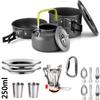 Outdoor camping cooking set aluminum alloy material pot set portable camping equipment for hiking and outdoor travel