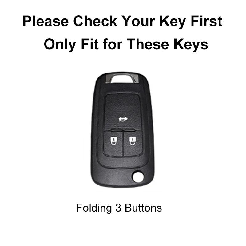 Kožené skládací pouzdro na klíč od auta pro Chevrolet Cruze Aveo Trax Sail Malibu Captiva Opel Vauxhall Astra J Corsa Insignia Mokka